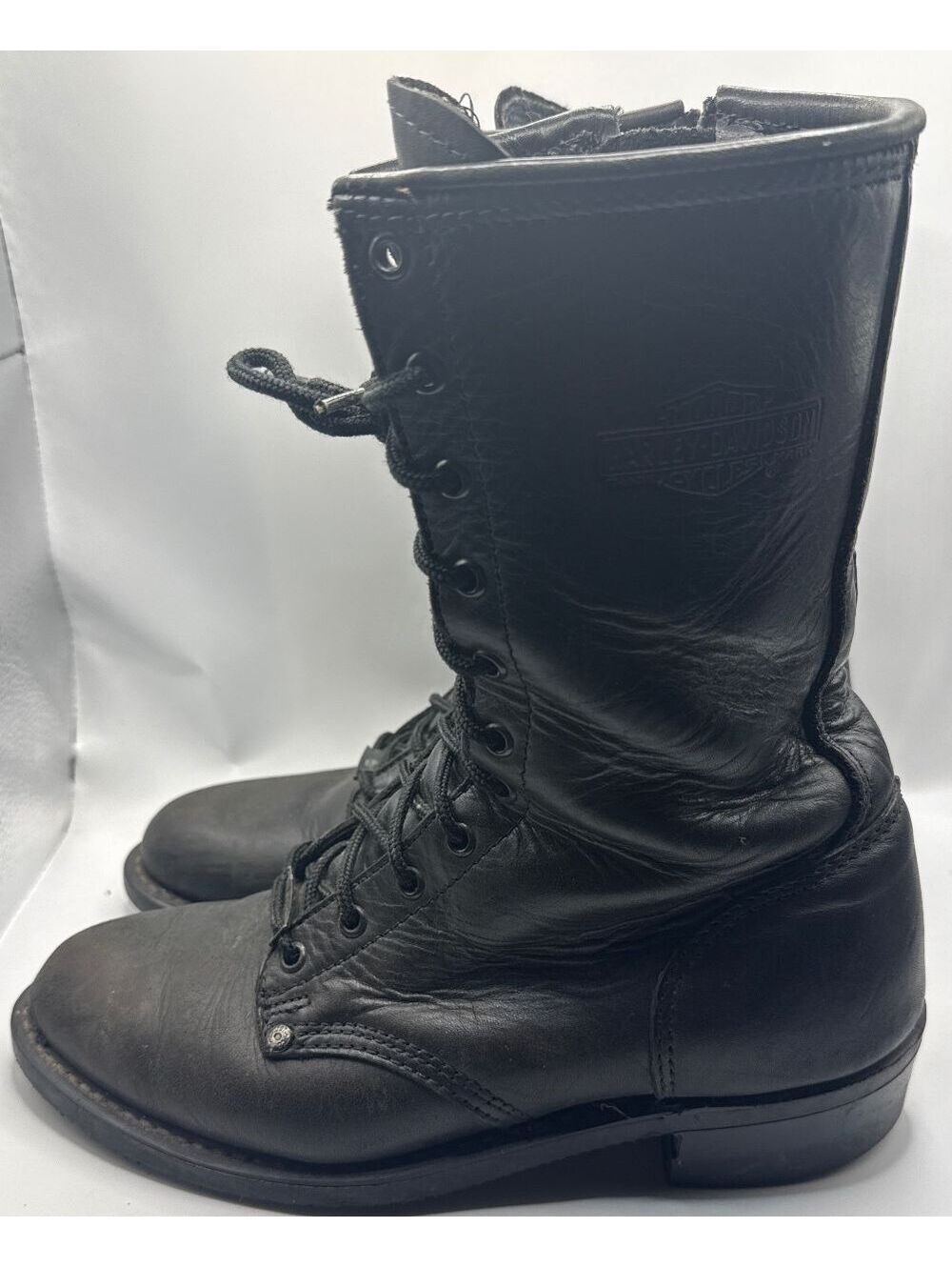 Vintage Harley Davidson zip up boot tall mid calf women’s size 8M victorian